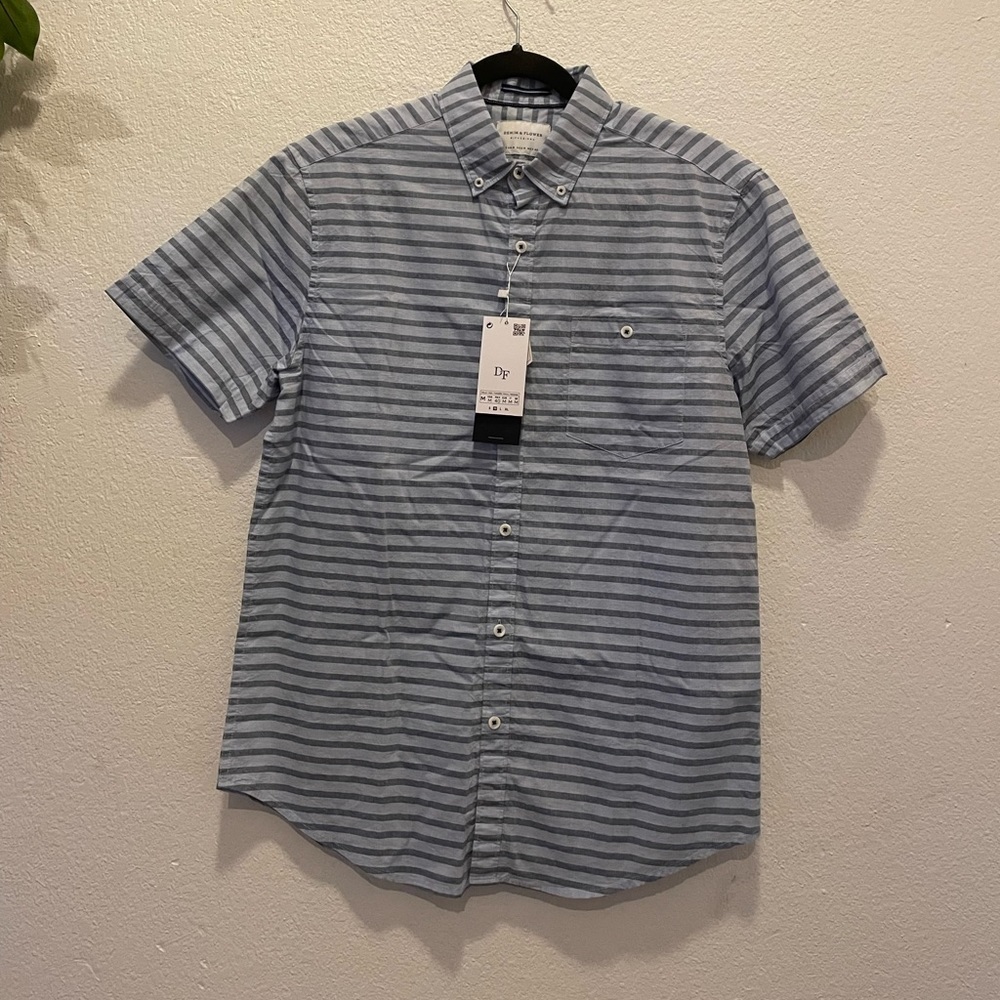 NWT Denim & Flower | Ricky Singh | Men Short Sleeve Button Up | Slim Fit | M
